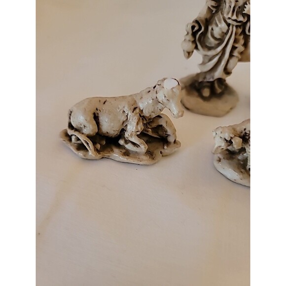 Vintage Chalk ? Nativity Scene, 6 Pieces Miniature 3" To 1" Height - Picture 8 of 16